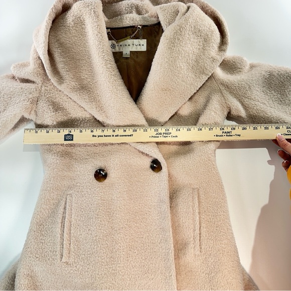 Trina Turk Wool Coat Alpaca Blend Quiet Luxury Neutral Size 4 - Picture 15 of 16
